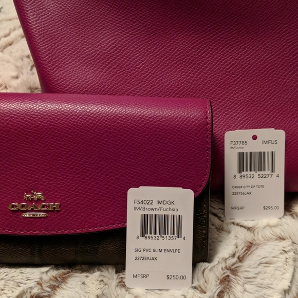 Coach Large Purse & Matching Wallet • Fuschia - Picture 8 of 8